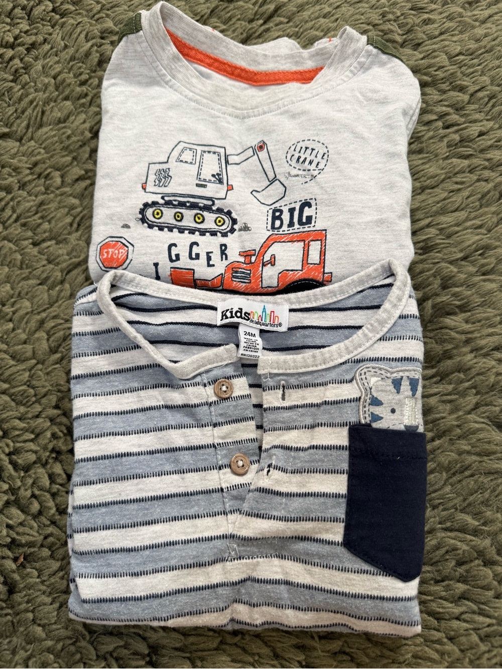 Kids Headquarters Toddler Tee Set — Gray, Navy & Orange Accents